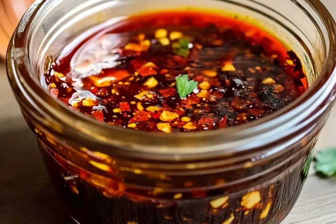 Homemade garlic chili oil ingredients and preparation process