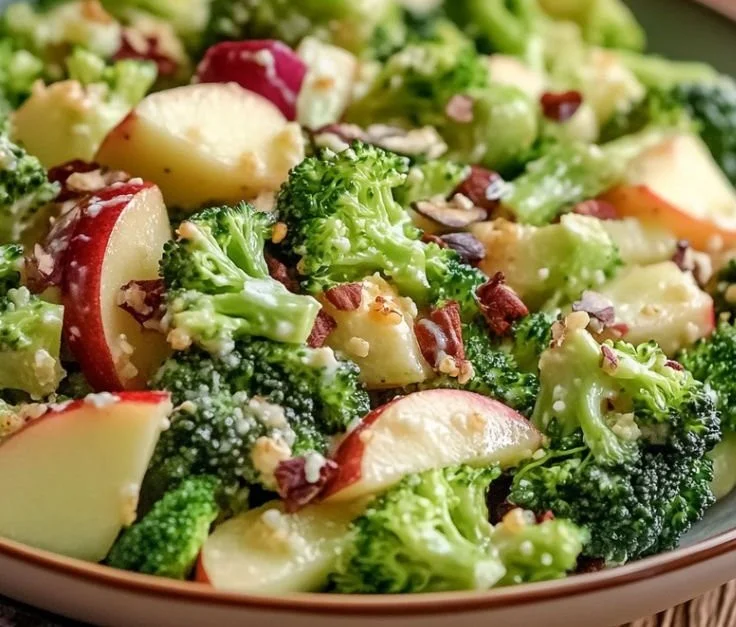Delicious Apple Broccoli Salad with fresh ingredients and dressing