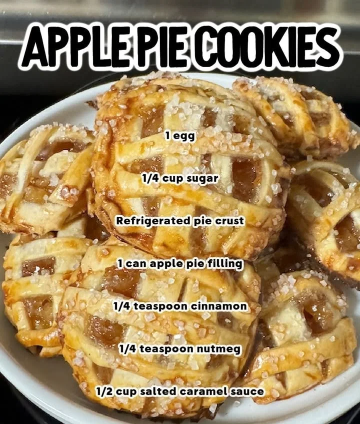 Freshly baked apple pie cookies with a golden crust and apple filling
