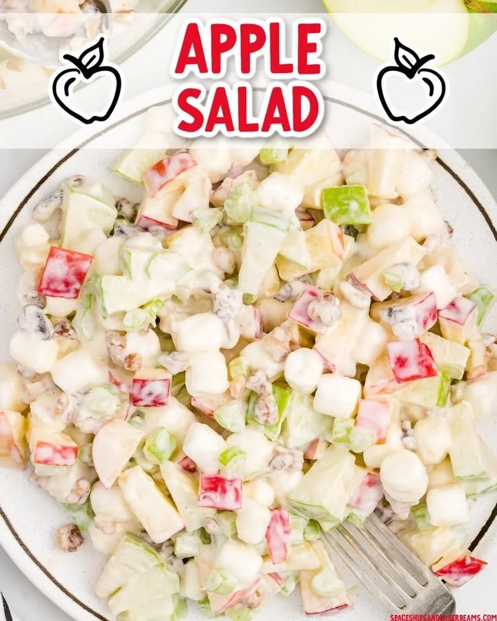 Delicious and fresh apple salad with crunchy apples and vibrant toppings.