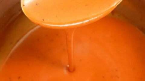 Homemade Buffalo Sauce recipe video showcasing preparation and ingredients