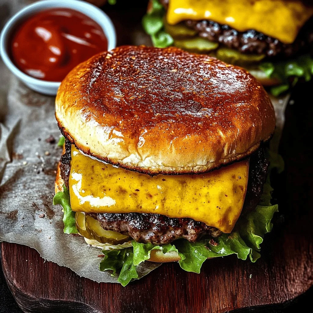 Baked hamburgers freshly prepared in a rustic kitchen setting.