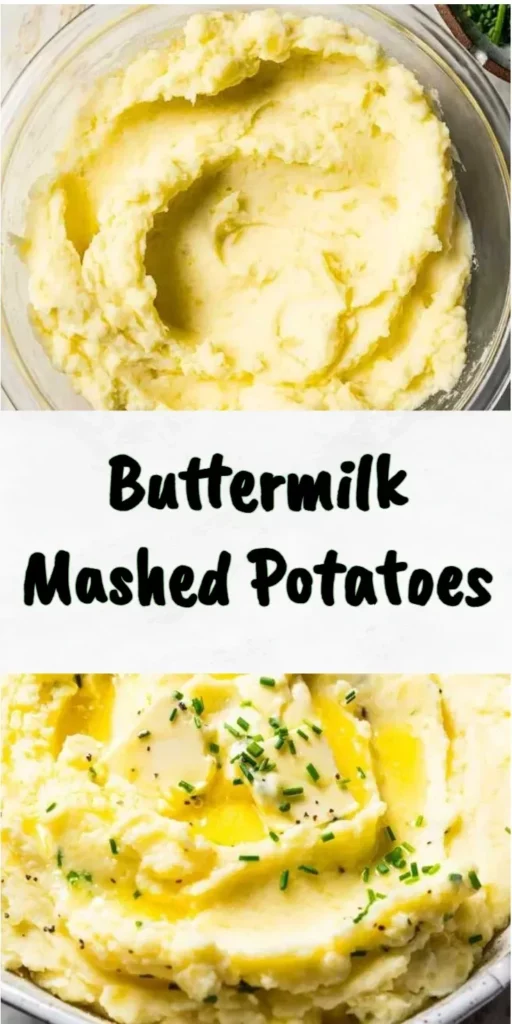Delicious buttermilk mashed potatoes served in a bowl with herbs