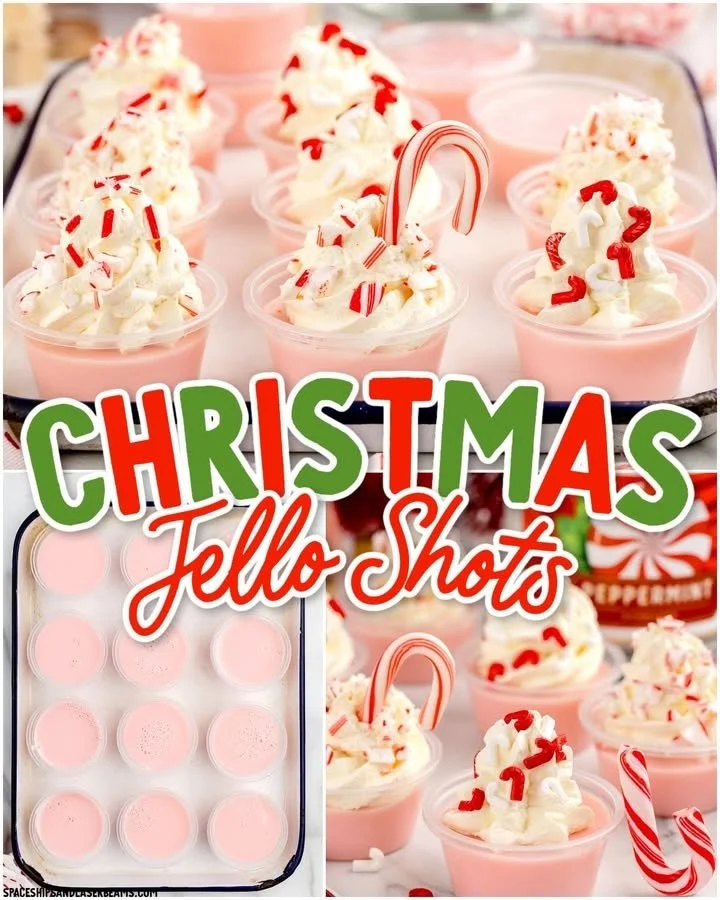 Festive Candy Cane Jello Shots for holiday celebrations