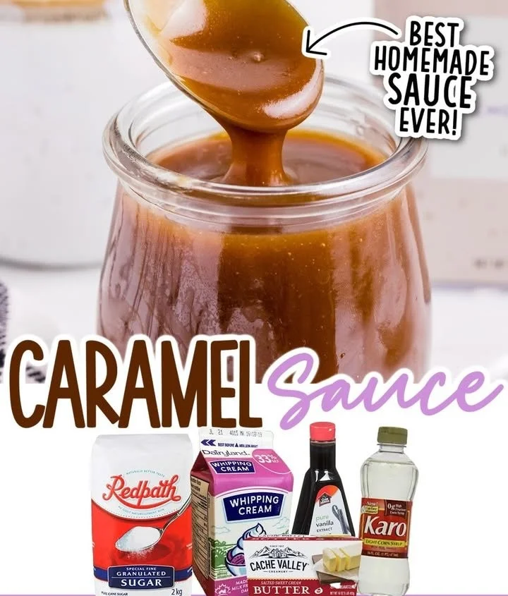 Homemade caramel sauce in a jar ready to enhance desserts.