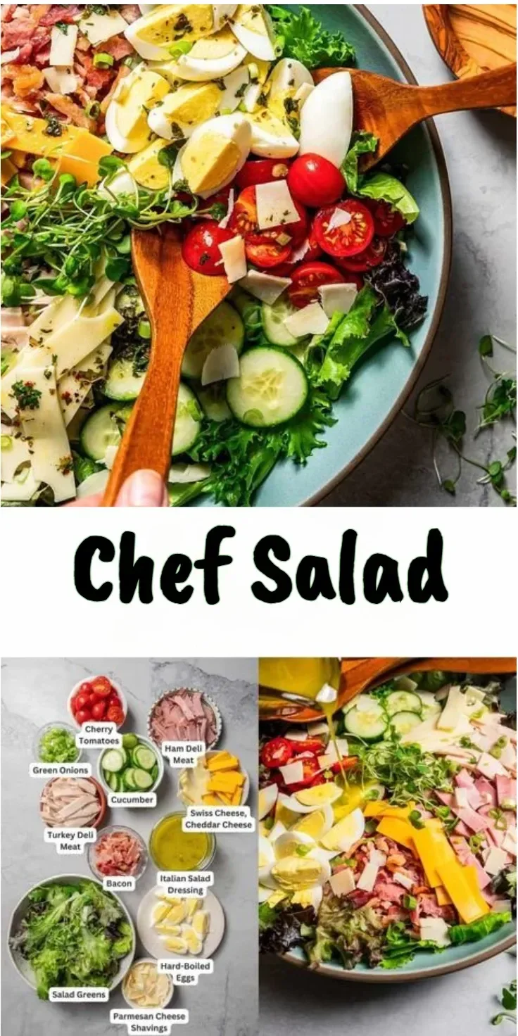 Delicious Chef Salad with fresh vegetables and proteins