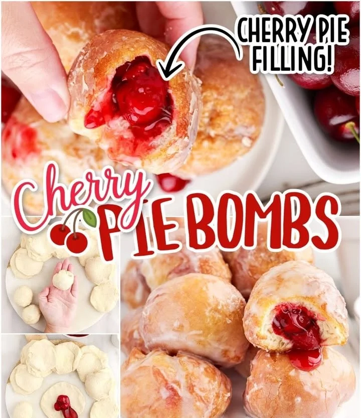 Cherry Pie Bombs, bite-sized cherry pies bursting with flavor and sweetness.