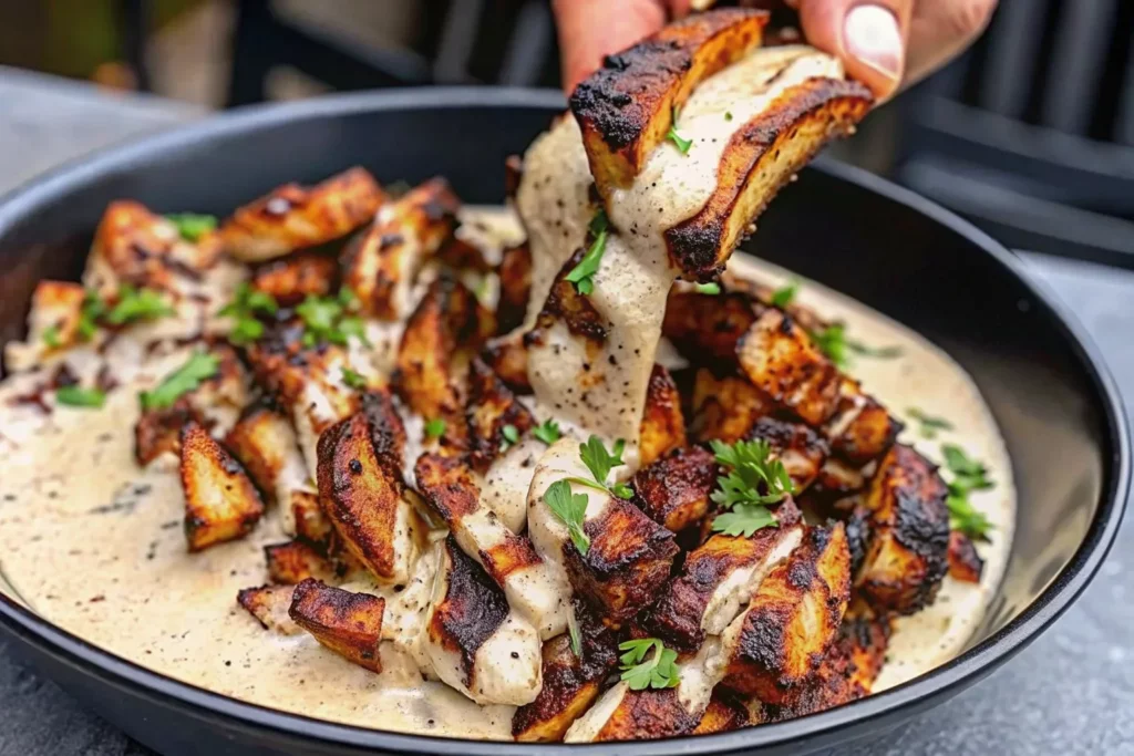 Delicious Chicken Shawarma served with creamy garlic sauce on a plate