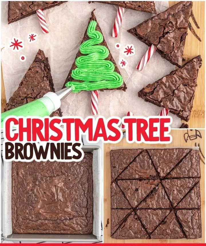 Deliciously festive Christmas brownies decorated with holiday sprinkles