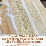 Classic White Velvet Celebration Cake with Cloud-Like Vanilla Buttercream 2 Classic White Velvet Celebration Cake with Cloud-Like Vanilla Buttercream