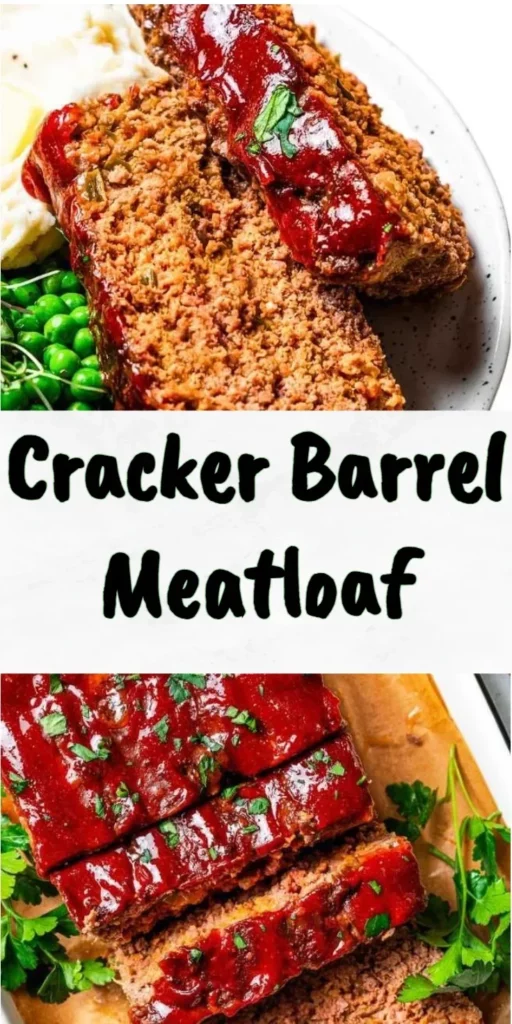 Delicious Cracker Barrel Meatloaf served with sides and garnished, ready to enjoy.