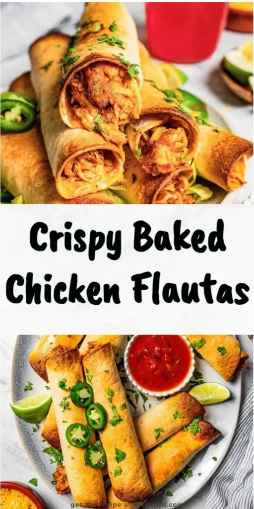 Crispy baked chicken flautas served with salsa