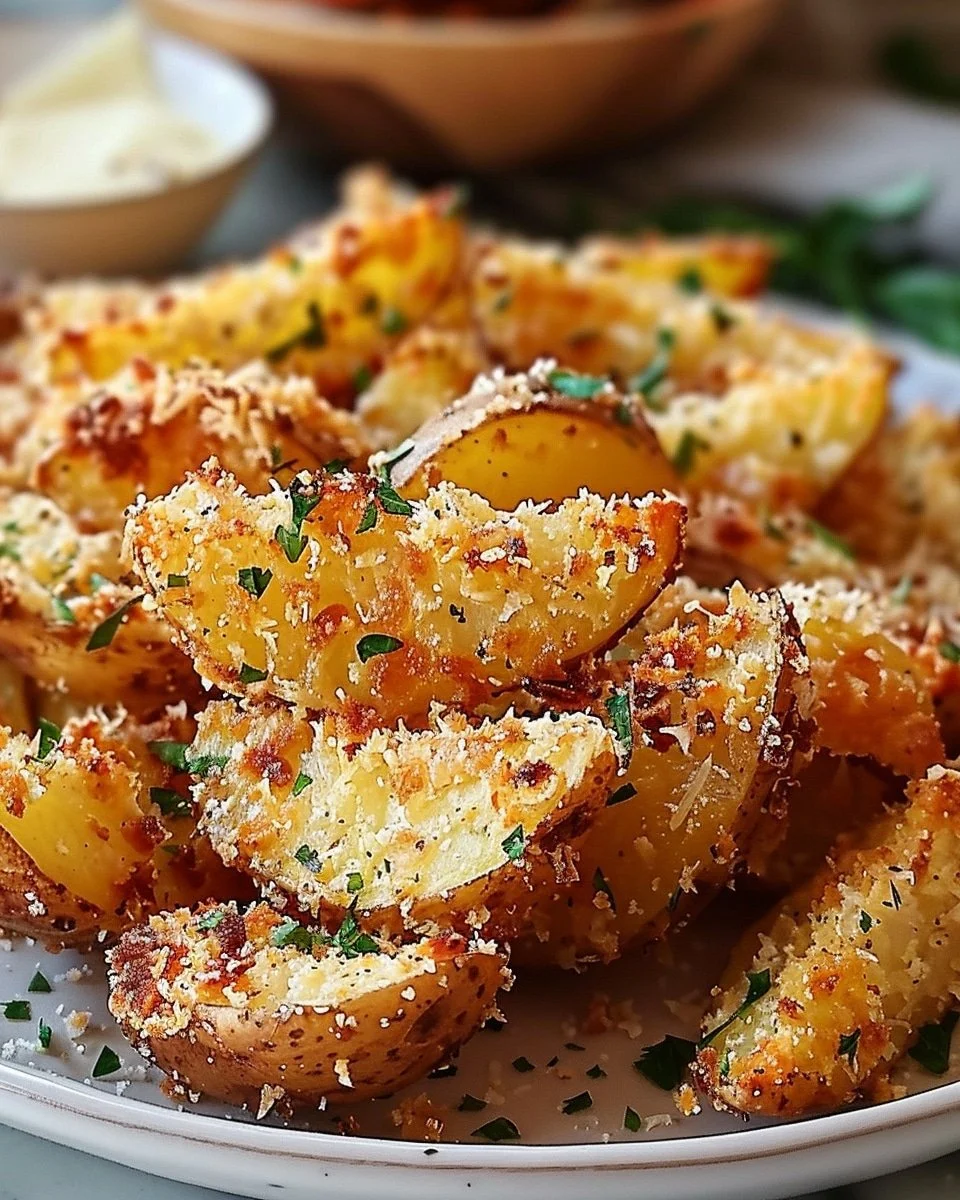 Crispy Crunchy Parmesan Potatoes, the ultimate crowd-pleaser recipe