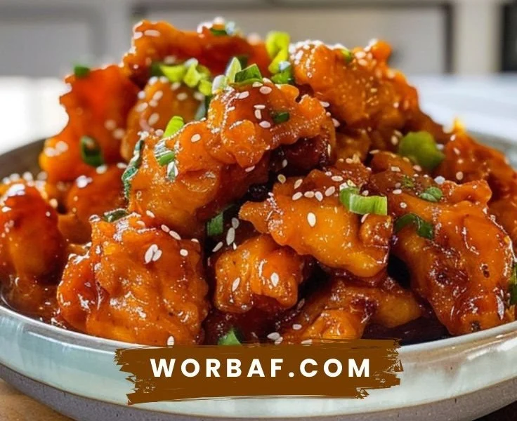 Delicious plate of Dragon Chicken with vibrant colors and spices