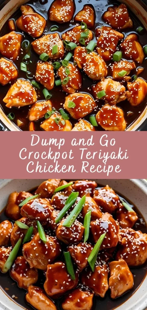 Crockpot Teriyaki Chicken served on a plate garnished with sesame seeds