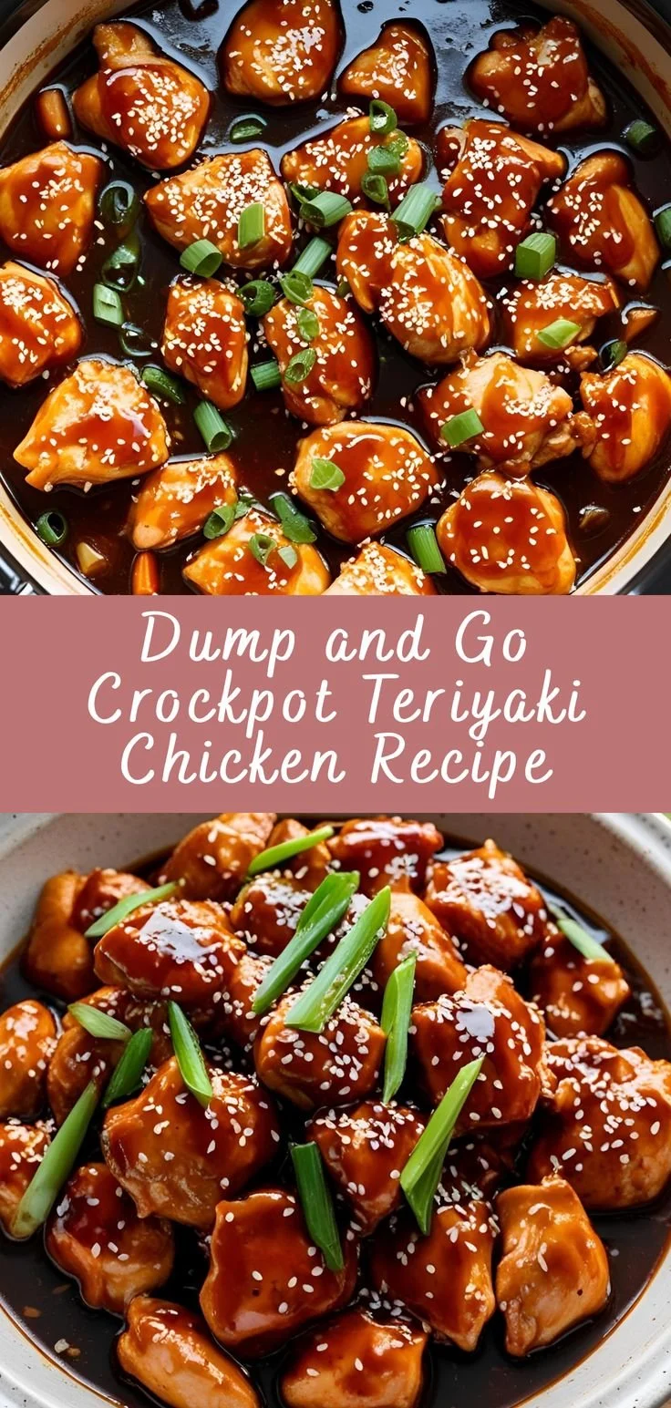 Crockpot Teriyaki Chicken served on a plate garnished with sesame seeds