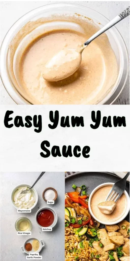 Homemade Easy Yum Yum Sauce in a bowl ready for dipping.