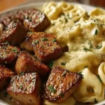 Garlic Butter Chicken Bites & Creamy Alfredo Tortellini