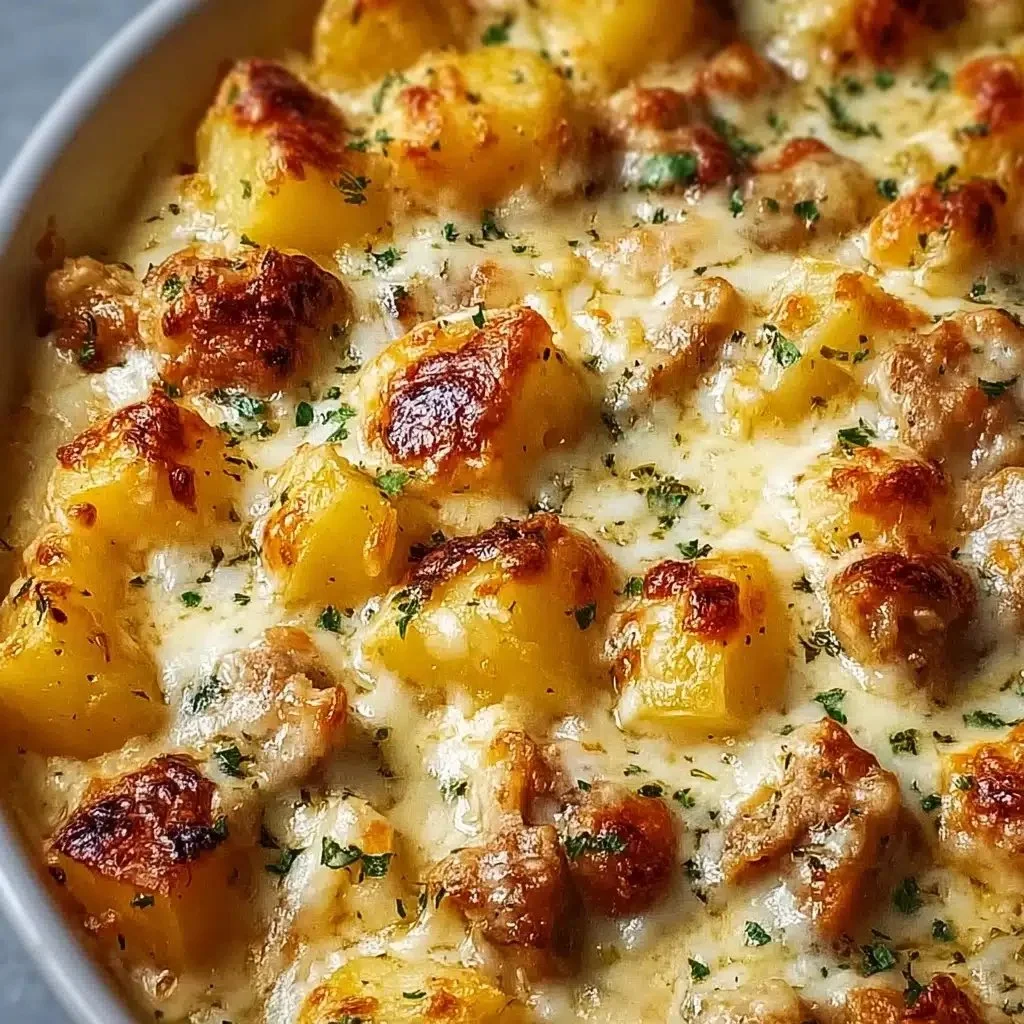 Delicious Garlic Parmesan Chicken and Potatoes cooked in a crockpot.