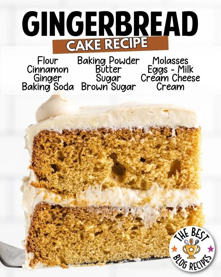 Delicious homemade Gingerbread Cake decorated with icing and spices.