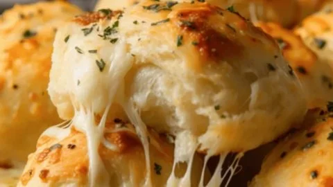 Gooey mozzarella biscuit bombs served with dipping sauce