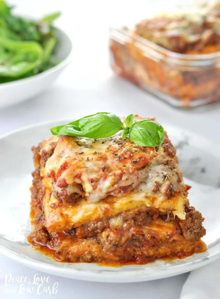 Delicious Keto Lasagna made with low-carb ingredients.
