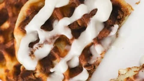 Delicious Keto Coffee Cake Chaffle served on a plate, perfect for low-carb diets.