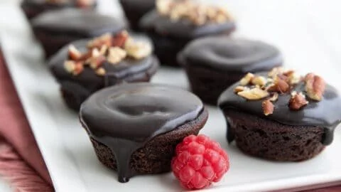 Delicious Keto Texas Sheet Cake Bites ready to enjoy as a low-carb dessert.