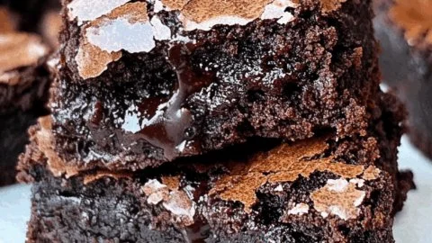 Delicious homemade lava brownies with a molten chocolate center.