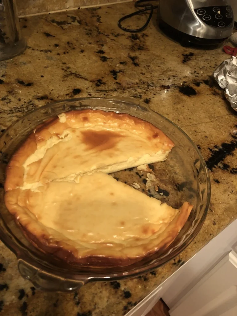 Delicious low carb cheesecake no crust on a plate