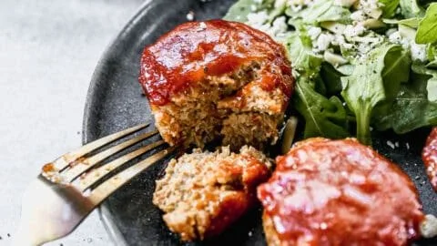 Deliciously served mini meatloaves with herbs and spices