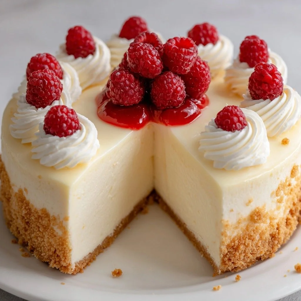 Delicious no-bake keto cheesecake topped with fresh berries