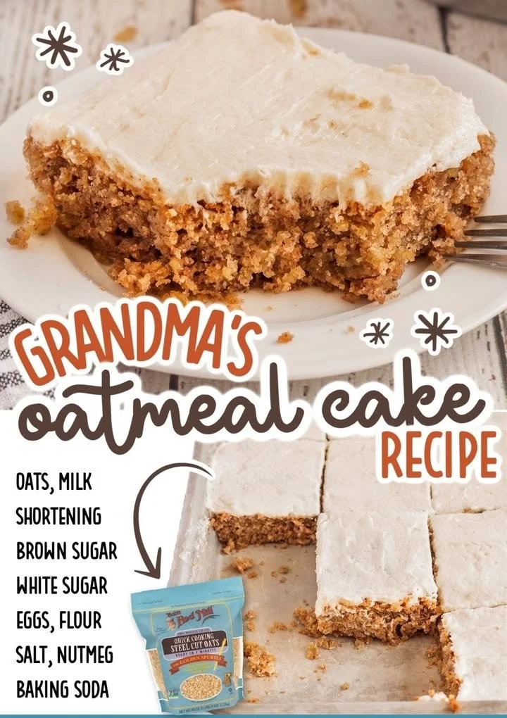 Delicious homemade oatmeal cake served on a rustic plate.