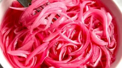 Quick and easy pickled red onions in a jar