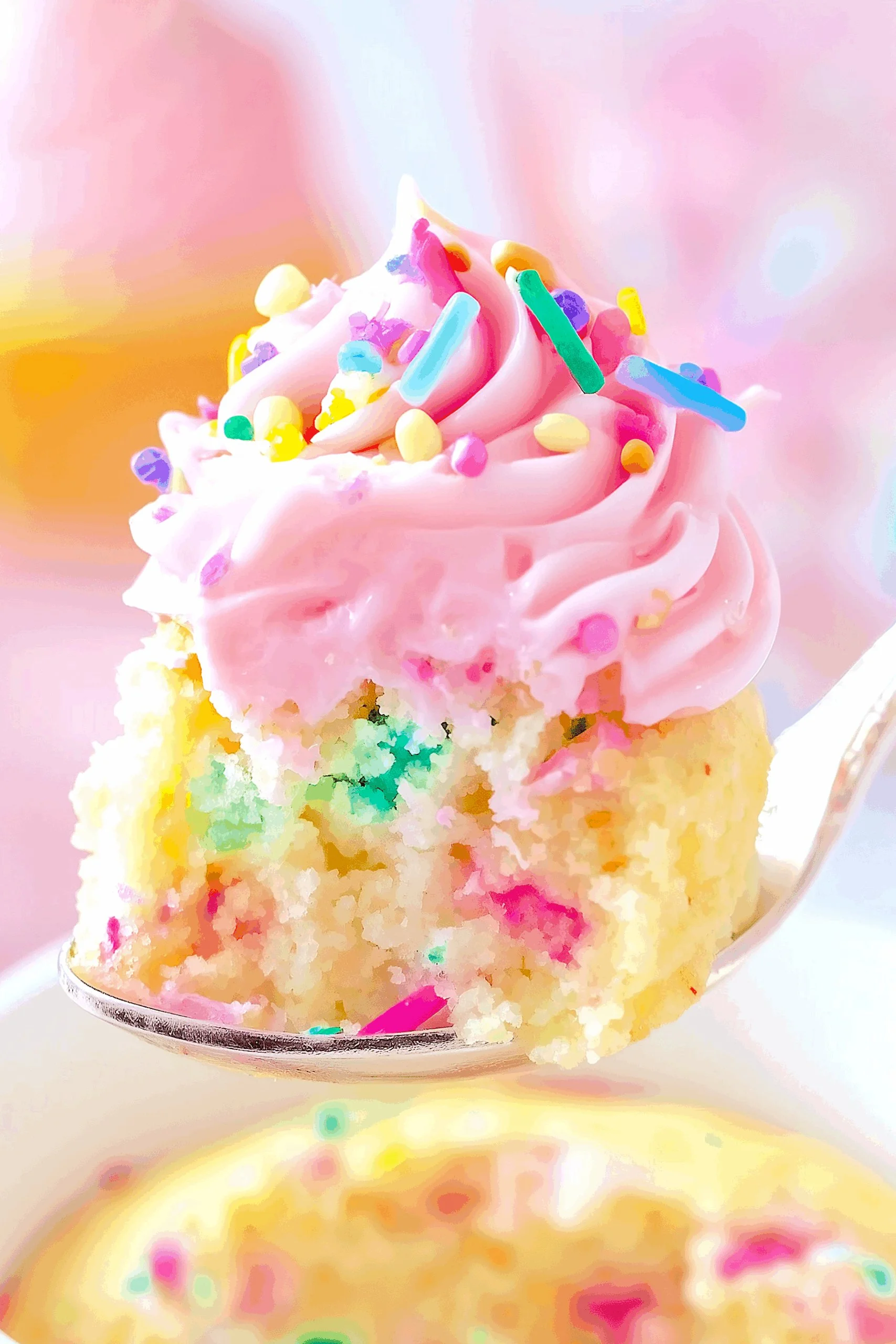 Delicious simple vanilla mug cake prepared in a mug