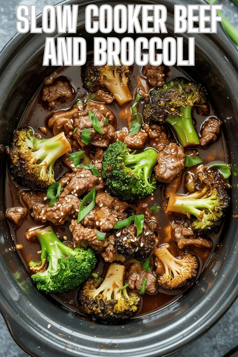 Delicious slow cooker beef and broccoli served with rice