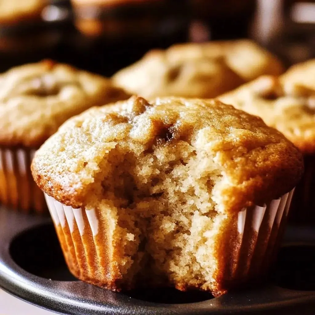 Soft and fluffy banana muffins fresh out of the oven