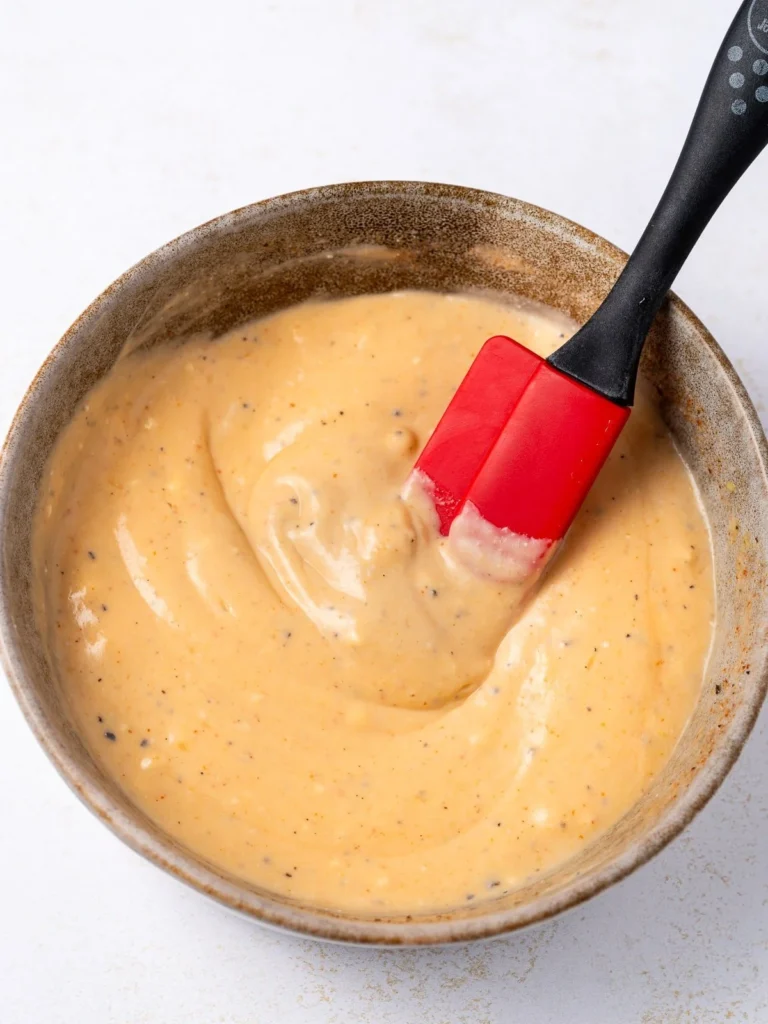 Spicy Honey Mustard Dressing in a bowl with a garnish