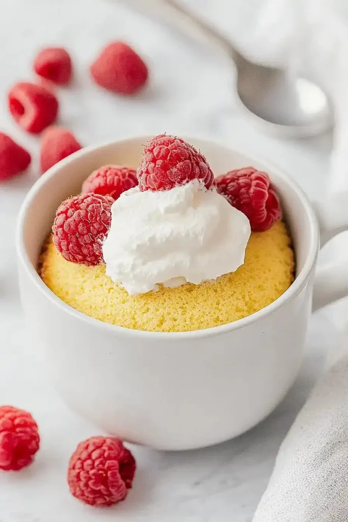 Delicious keto vanilla mug cake in a mug, perfect for low-carb diets.
