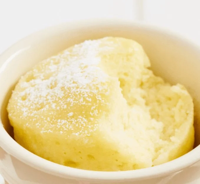 Delicious paleo and keto vanilla mug cake in a mug, ready in 5 minutes.