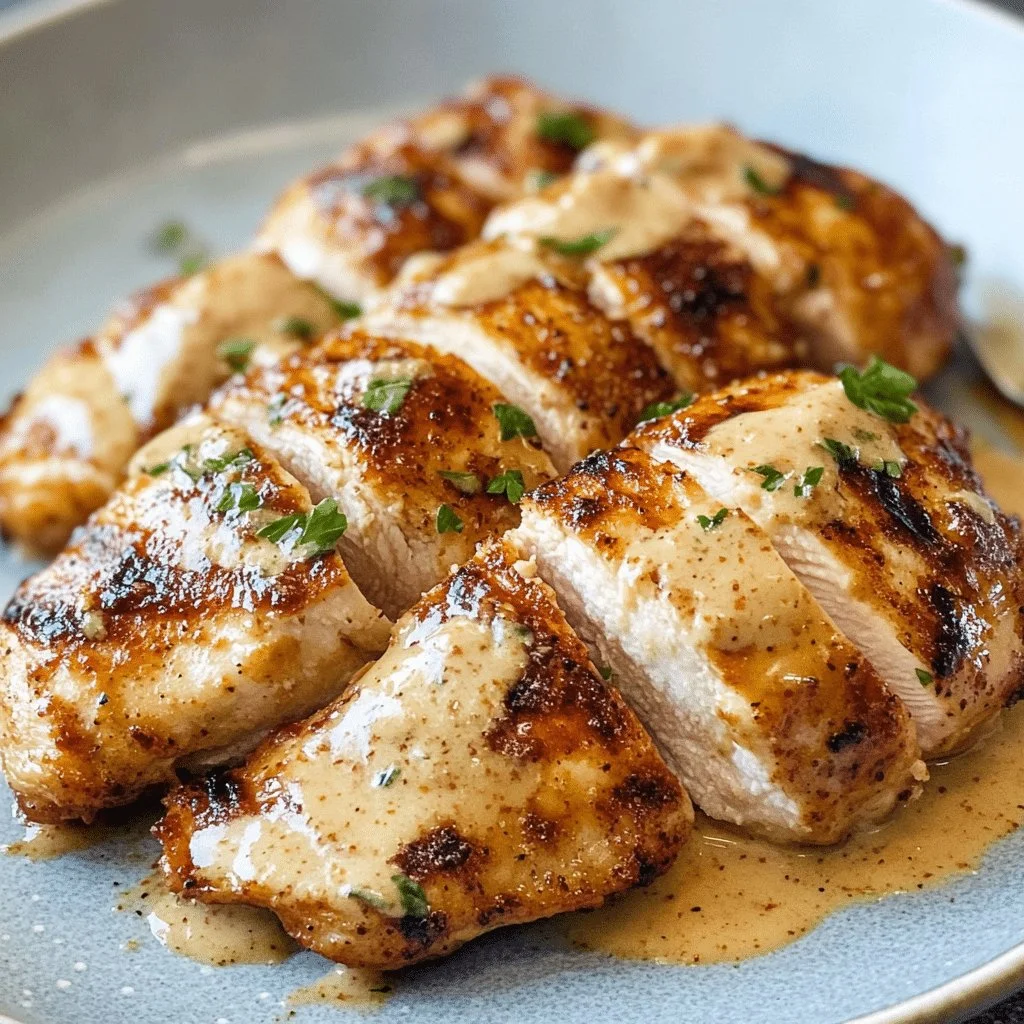 Tender white BBQ chicken grilled to perfection with savory spices