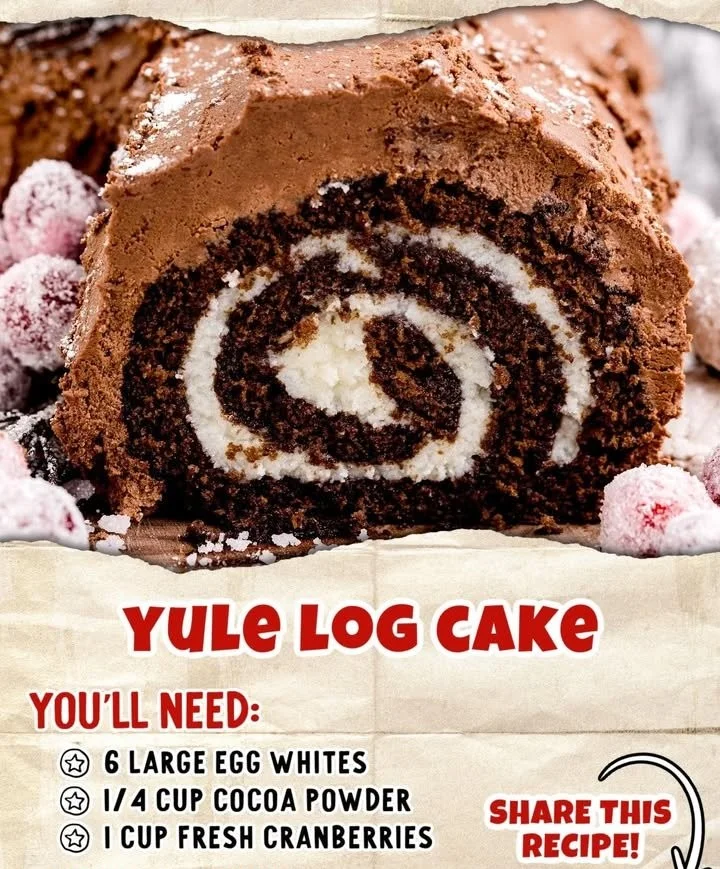 Deliciously decorated Yule Log Cake for the holiday season