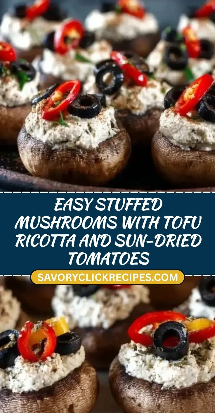 Easy Stuffed Mushrooms with Tofu Ricotta and Sun-Dried Tomatoes