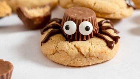 Halloween Peanut Butter Spider Cookies