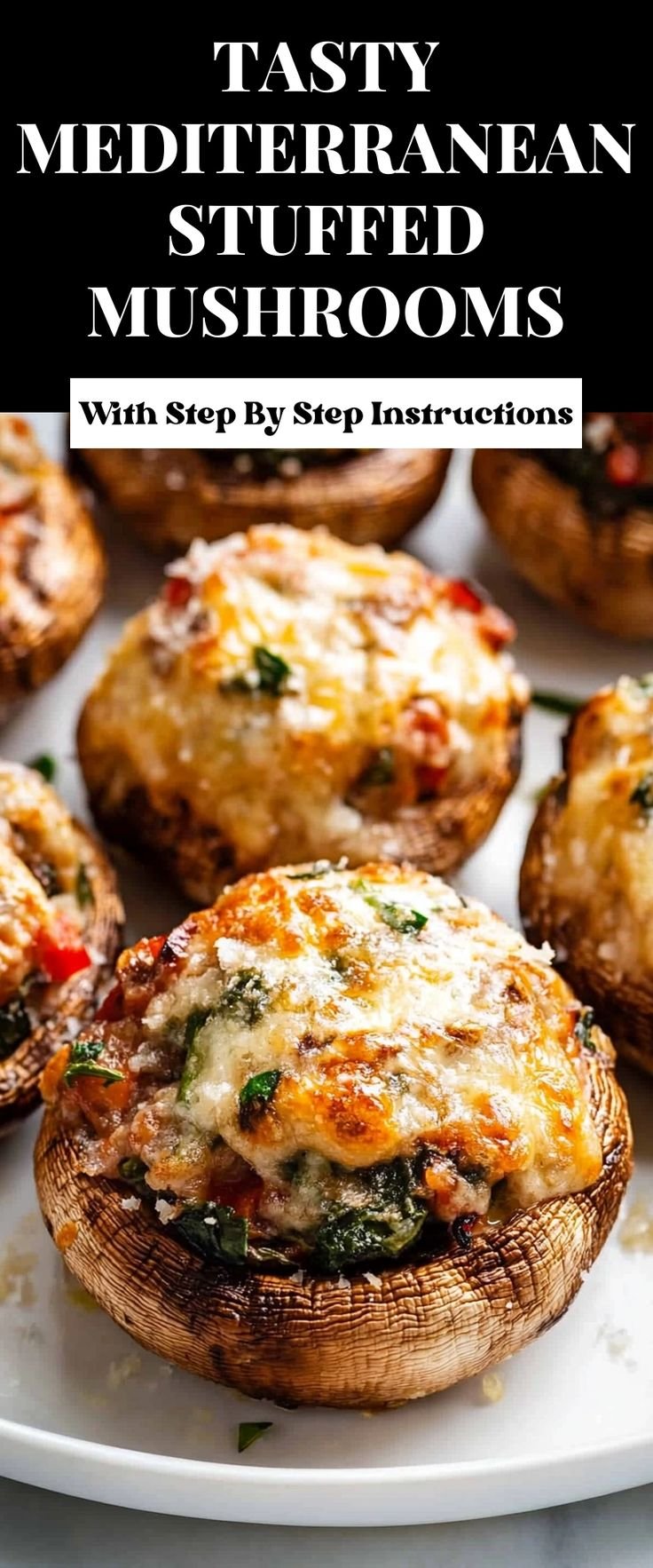 Low Calorie Mediterranean Stuffed Mushrooms