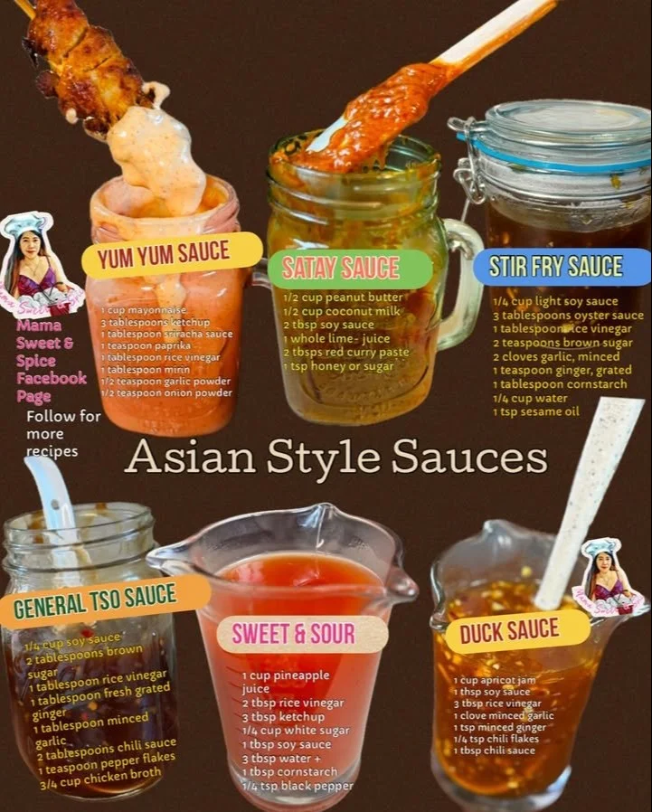 Variety of Asian sauces for cooking and marinades