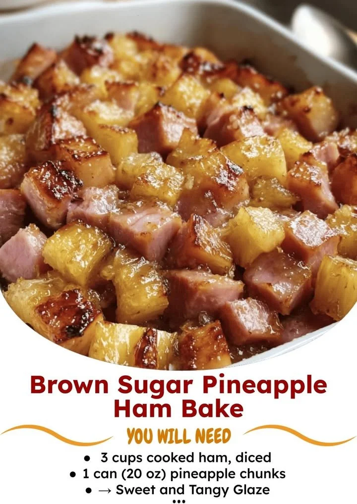 Brown Sugar Pineapple Ham Bake served on a festive platter with garnishes