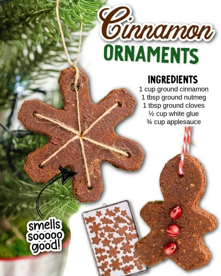 Handmade cinnamon ornaments for holiday decorations, adding warmth and aroma to your home.
