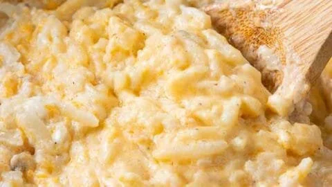 Delicious Crockpot Cheesy Potatoes served in a bowl