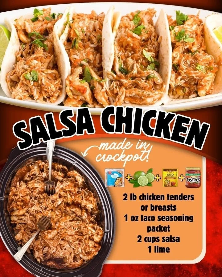 A bowl of savory Crockpot Salsa Chicken ready to serve